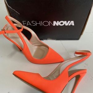 Orange Fashion Nova heels